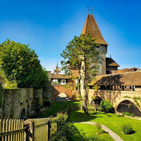 Estavayer-le-Lac Altstadt: "Historical medieval architecture in the charming Altstadt of Estavayer-le-Lac, Switzerland.