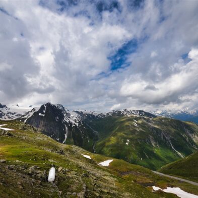 Gornergrat Railway winding up the mountain with stunning views of glaciers and the Matterhorn