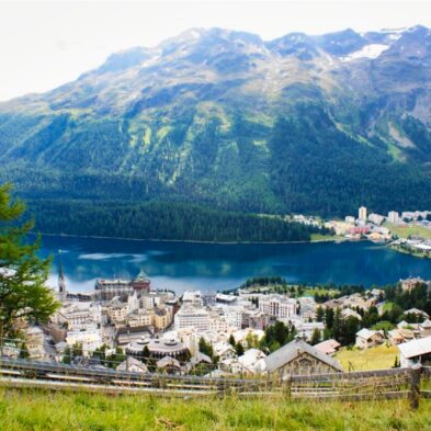 Rhône Glacier with its distinct blue ice, flowing down into the valley at Furka Pass
