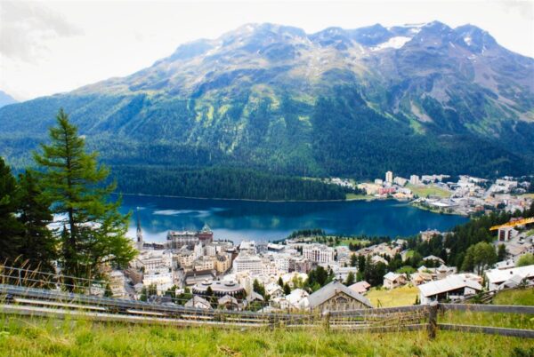 Rhône Glacier with its distinct blue ice, flowing down into the valley at Furka Pass