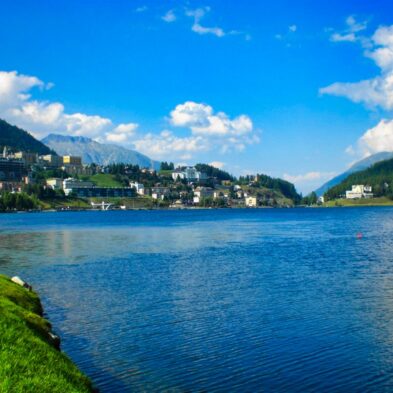Rhône Glacier with its distinct blue ice, flowing down into the valley at Furka Pass