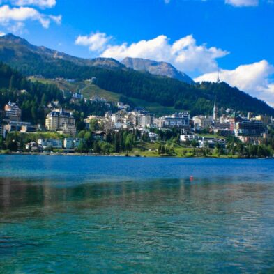 Rhône Glacier with its distinct blue ice, flowing down into the valley at Furka Pass