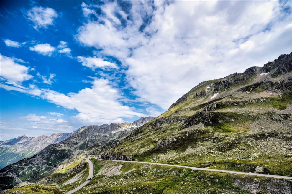 Gornergrat Railway winding up the mountain with stunning views of glaciers and the Matterhorn
